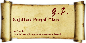 Gajdics Perpétua névjegykártya